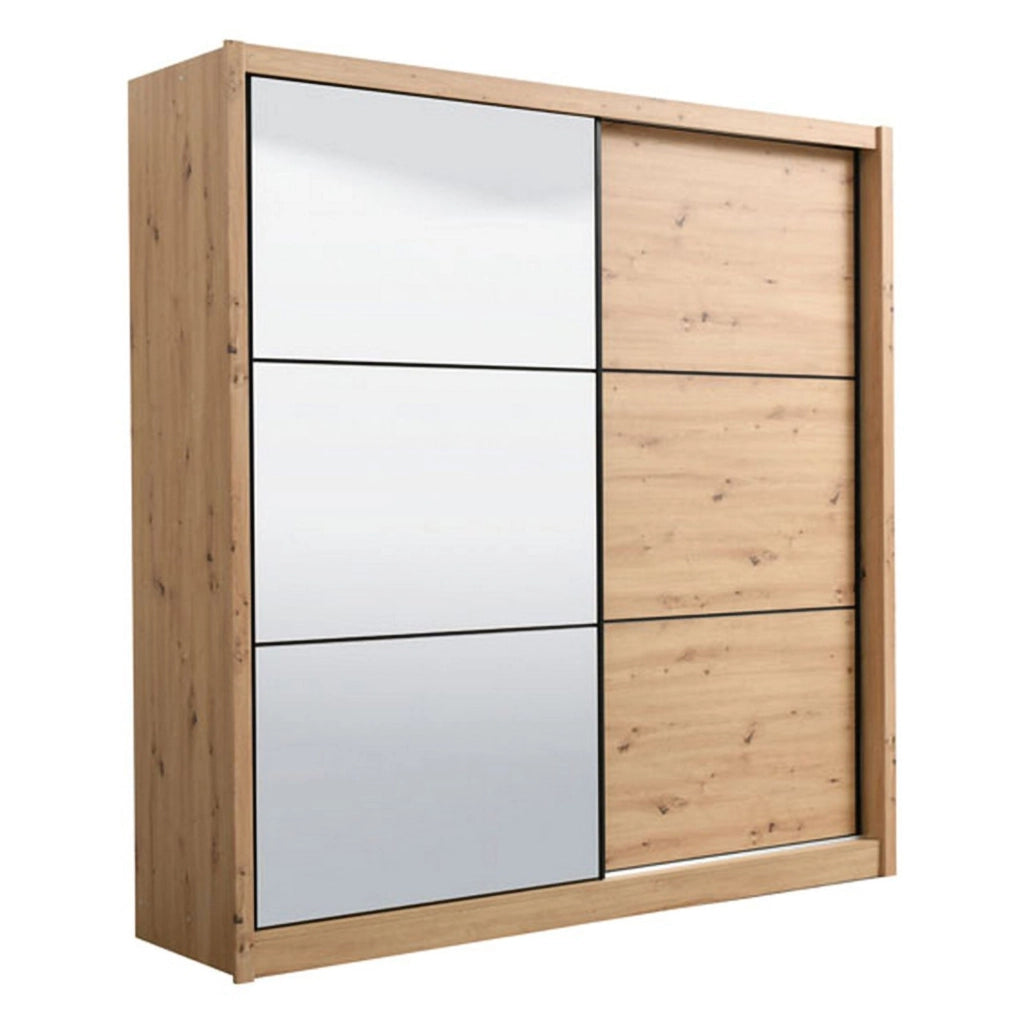 Armadio Camera da Letto Pelago, Guardaroba Grande Appendiabiti, 213x215.5h cm Marrone Rovere Nodi