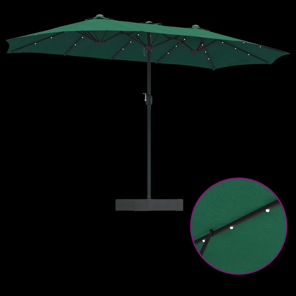 Ombrello da giardino-Ombrellone da spiaggia Verde 385 x 209 x 244 cm Poliestere