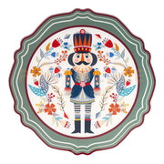SET 2 SOTTOPIATTI NATALIZI IN CRISTALLO ACRILICO DECORATO DISEGNO SCHIACCIANOCI