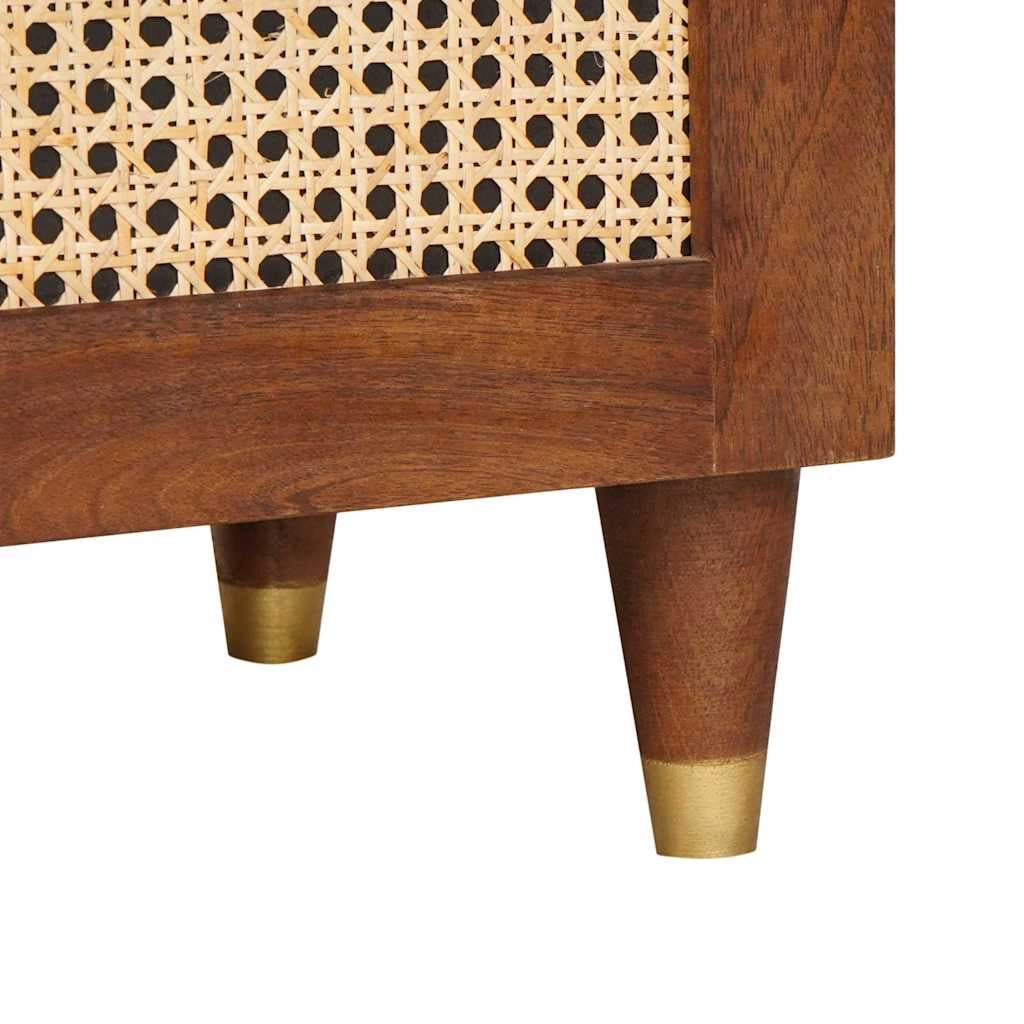 Mobile porta TV rettangolare moderno con pratico contenitore 100 x 33,5 x 46 cm in legno di mango marrone 02_0057904
