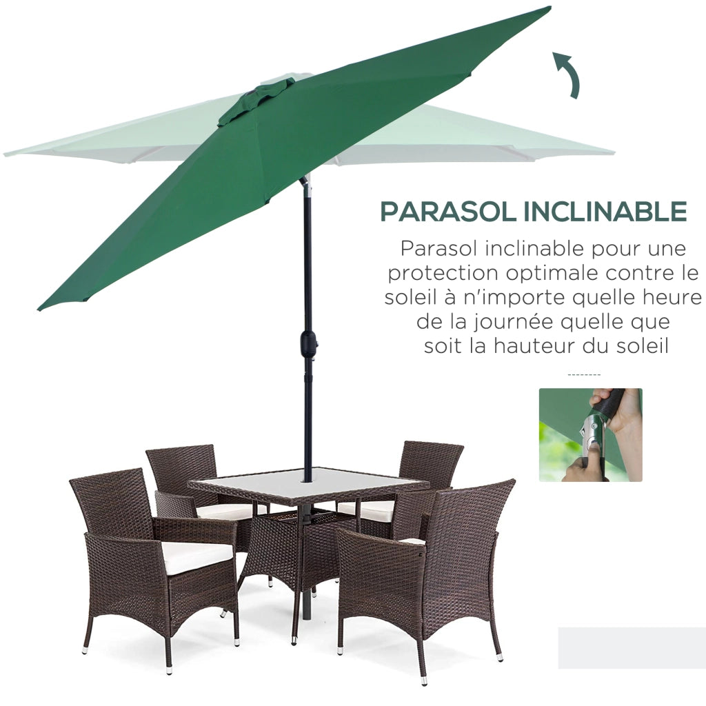Ombrellone da giardino inclinabile ¨C Zephmum ¨C ? 3 m metallo verde