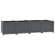 Fioriera rialzata per piante e fiori giardino 160 x 40 x 38 cm polipropilene grigio scuro 02_0000918