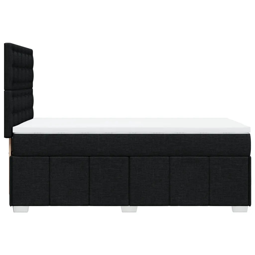 Giroletto a Molle con Materasso-Struttura Letto Nero 90x190 cm in Tessuto 219978