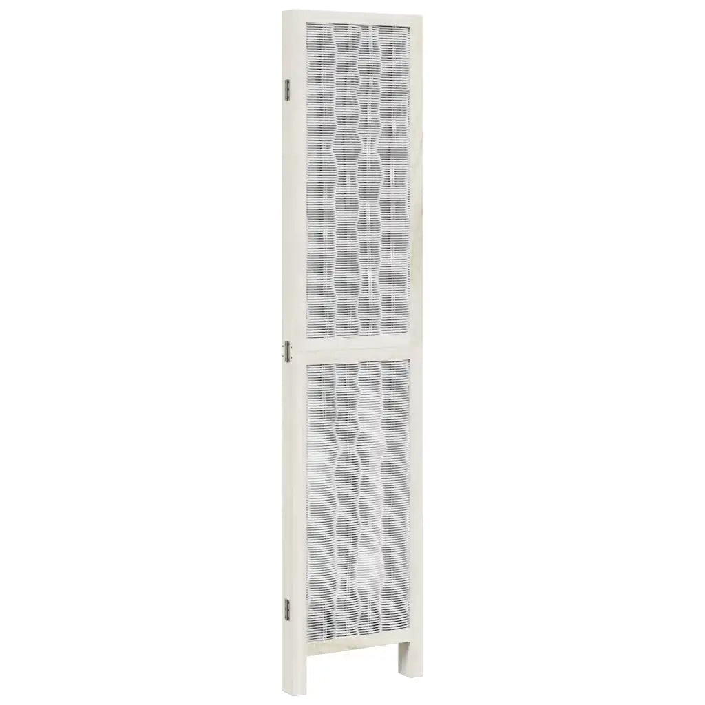 Divisorio Ambienti 4Pannelli Bianco Legno Massello di Paulownia