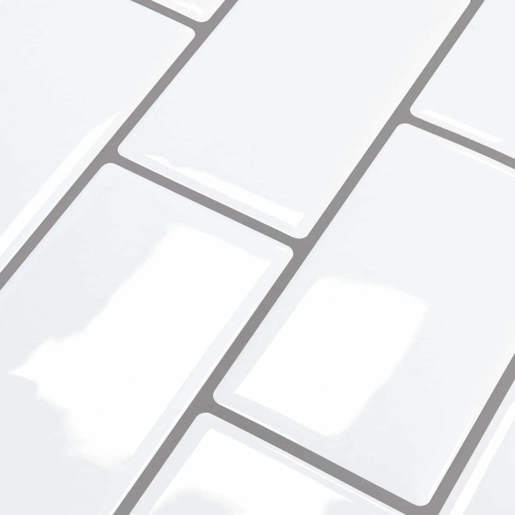 Piastrella subway 20 pz Bianco e Grigio 30 x 30 cm CFW7260063