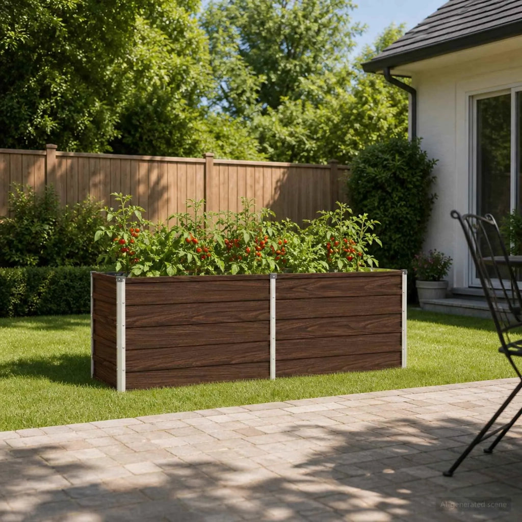 Letto rialzato da giardino Nero 160 x 40 x 55 cm 8006242