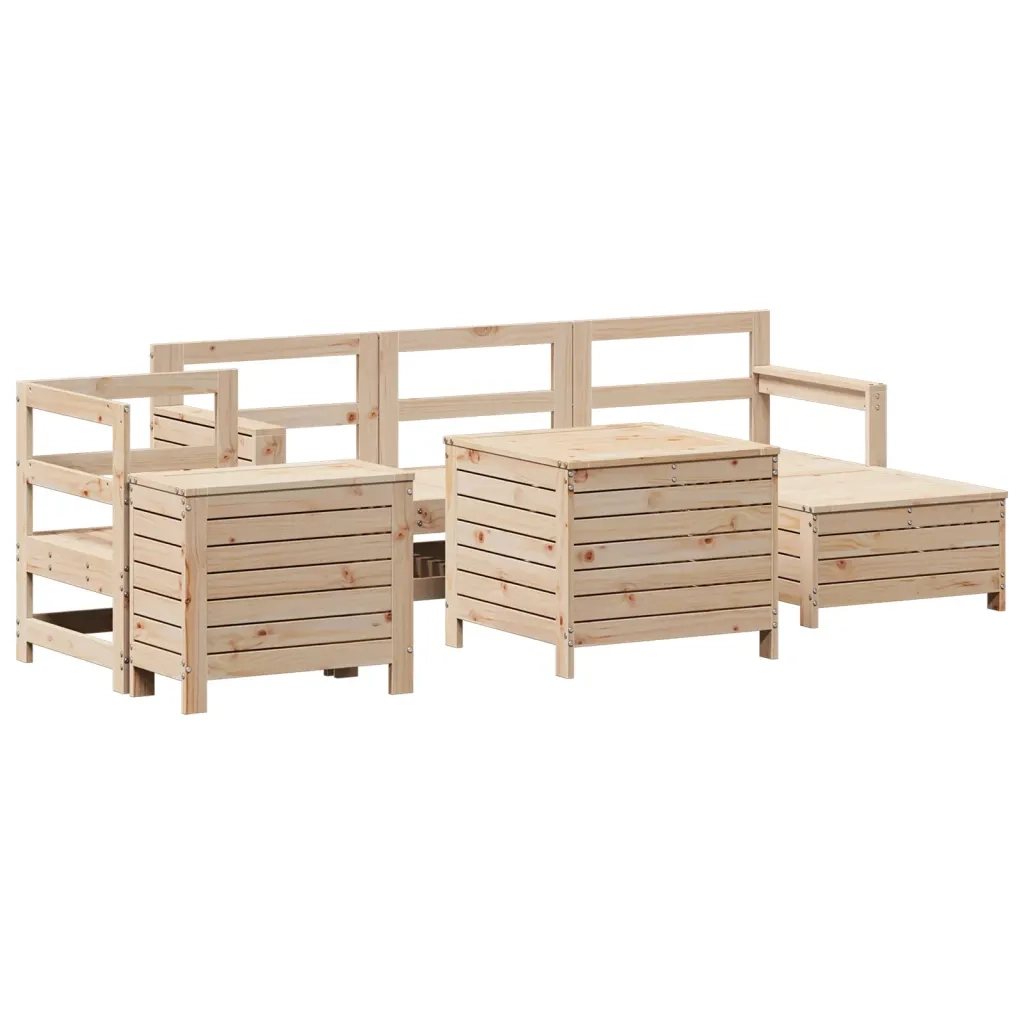 Set Divani da Giardino 7 pz in Legno Massello di Pino 3250512