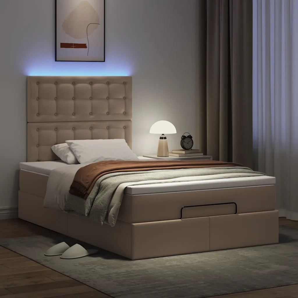 Struttura Letto Pouf con Materasso 120x200 cm Similpelle 3313849