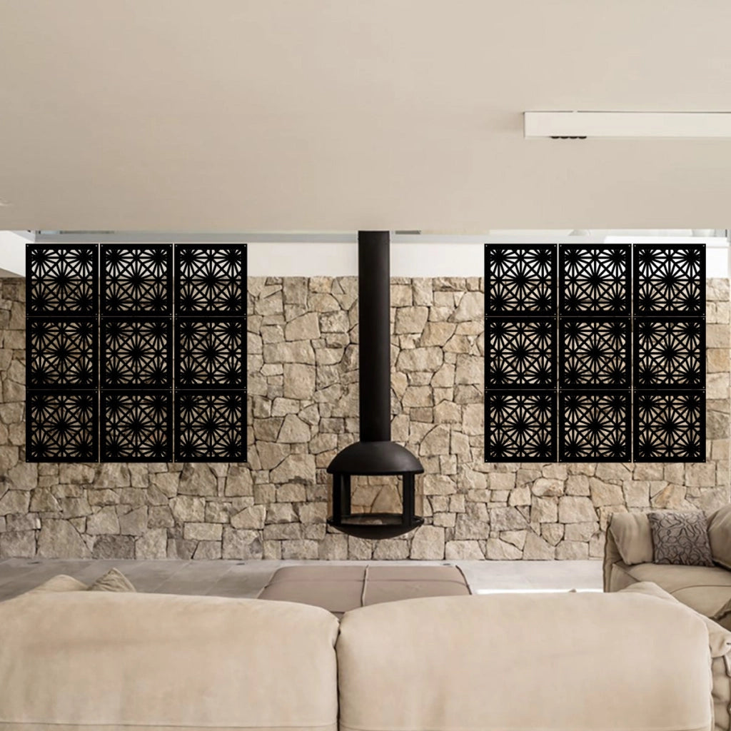 POLESTAR - Pannello in PVC traforato - Parasole Misura: 48x48 cm, Colore: nero