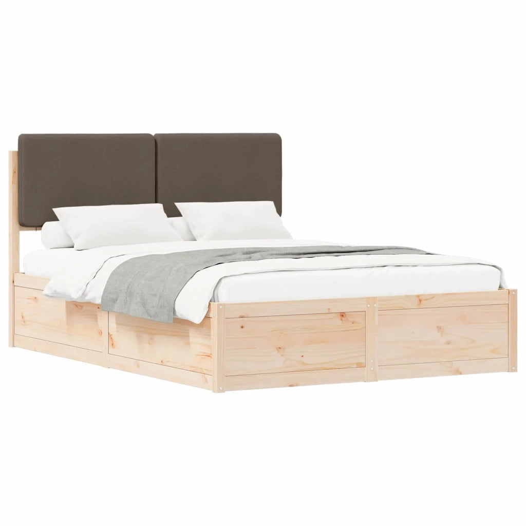 Letto con Testiera Rivestita Talpa 135 x 190 cm Pino massello 3398172