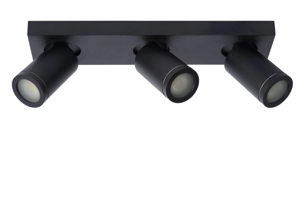 Plafoniera Lucide Taylor nera 3xGU10 LED dimmer IP44