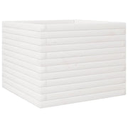 Fioriera | Cassetta per fiori | Vaso da Giardino Bianca 60x60x45,5cm Legno Massello di Pino