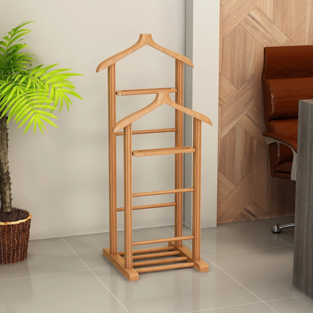 Vesime, Appendiabiti Installazione a Terra, 120h cm Marrone Rovere