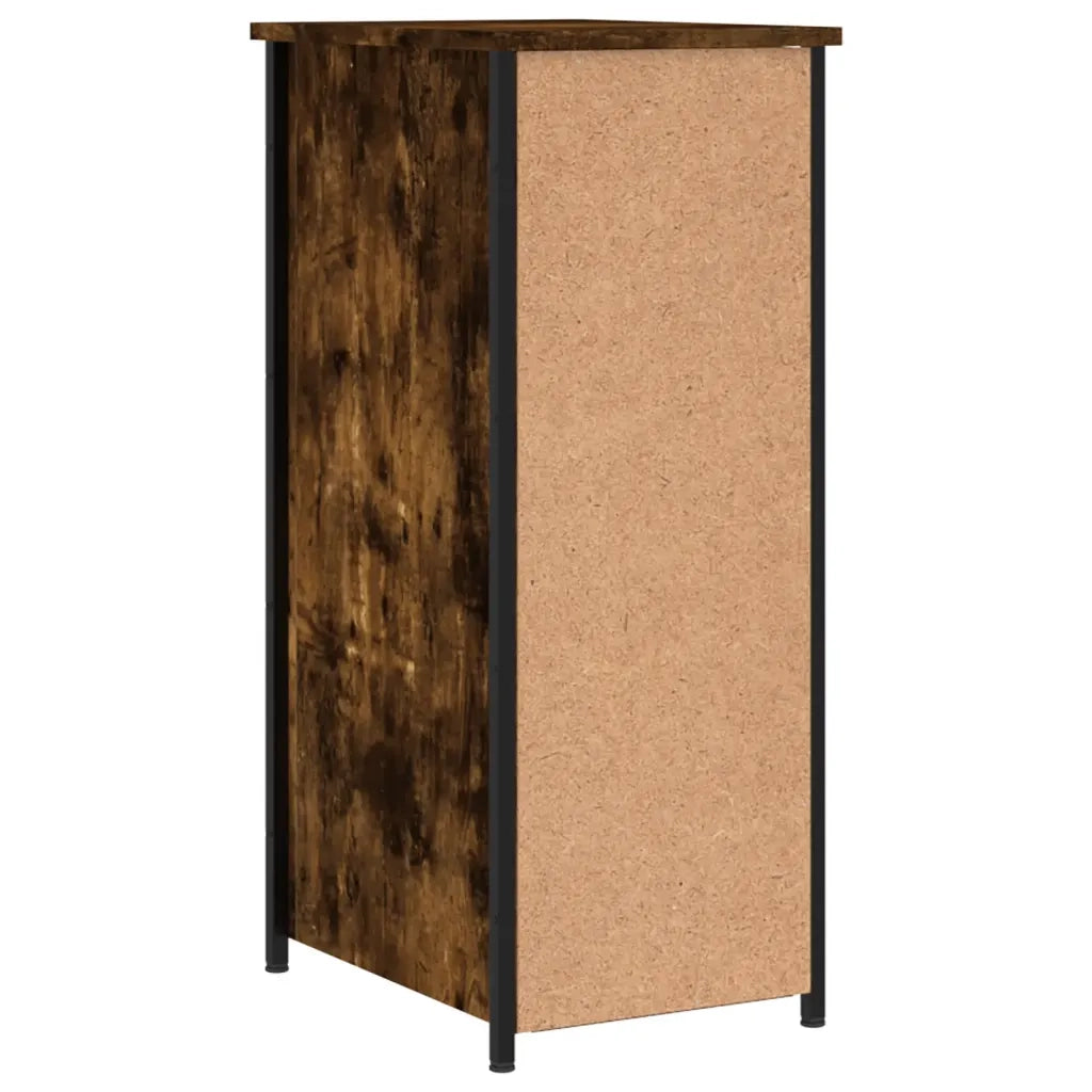 Comodino | Armadio da Notte | Mobiletto da notte Rovere Fumo 32x42x80 cm in Legno Multistrato
