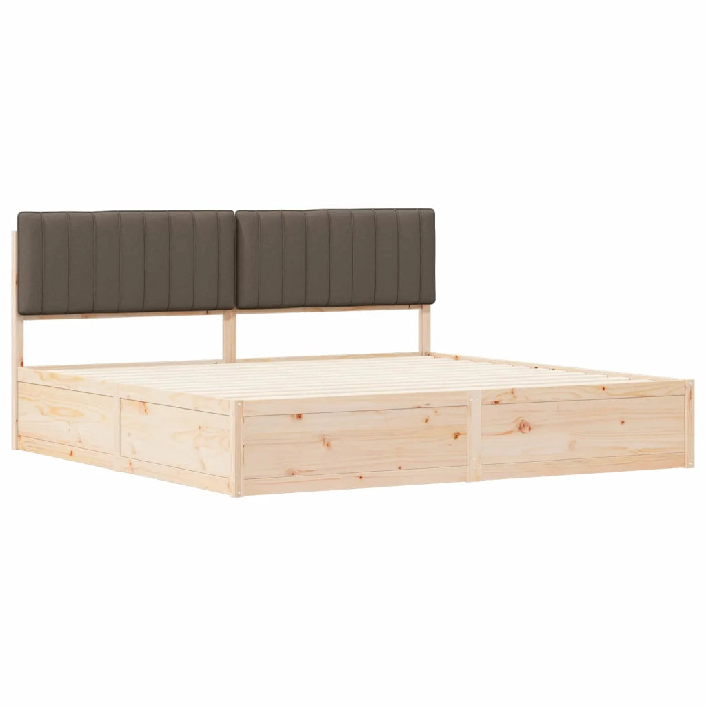 Letto con Testiera Rivestita Talpa 200 x 200 cm Pino massello 3398212