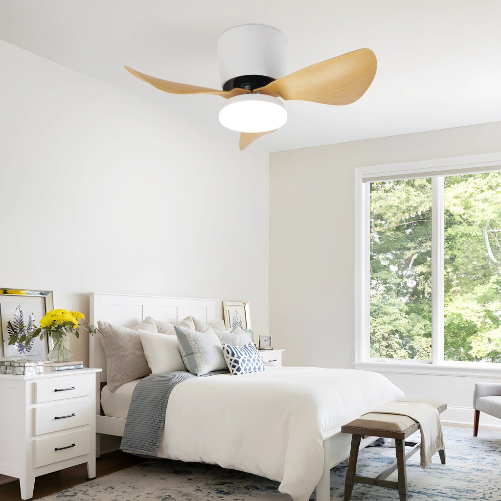 ZMH Ventilatore da soffitto con illuminazione e telecomando Lampada da soffitto LED dimmerabile da 23 W con ventilatore