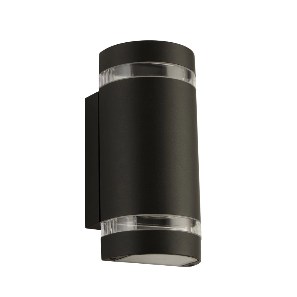 Applique Sheffield Alluminio Nero Policarbonato Trasparente 2 Luci Gu10