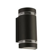 Applique Sheffield Alluminio Nero Policarbonato Trasparente 2 Luci Gu10