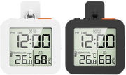 Paio di timerdoucheklok digitali a due canali con allarme, orologi da parete per cucina e bagno, bianco e nero (batterie non incluse).