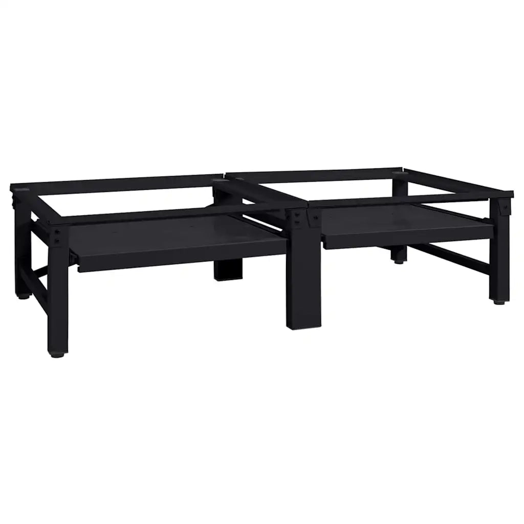 Pedestallo per Lavatrice 2 pcs Nero 124,5 x 61,5 x 32,5 cm