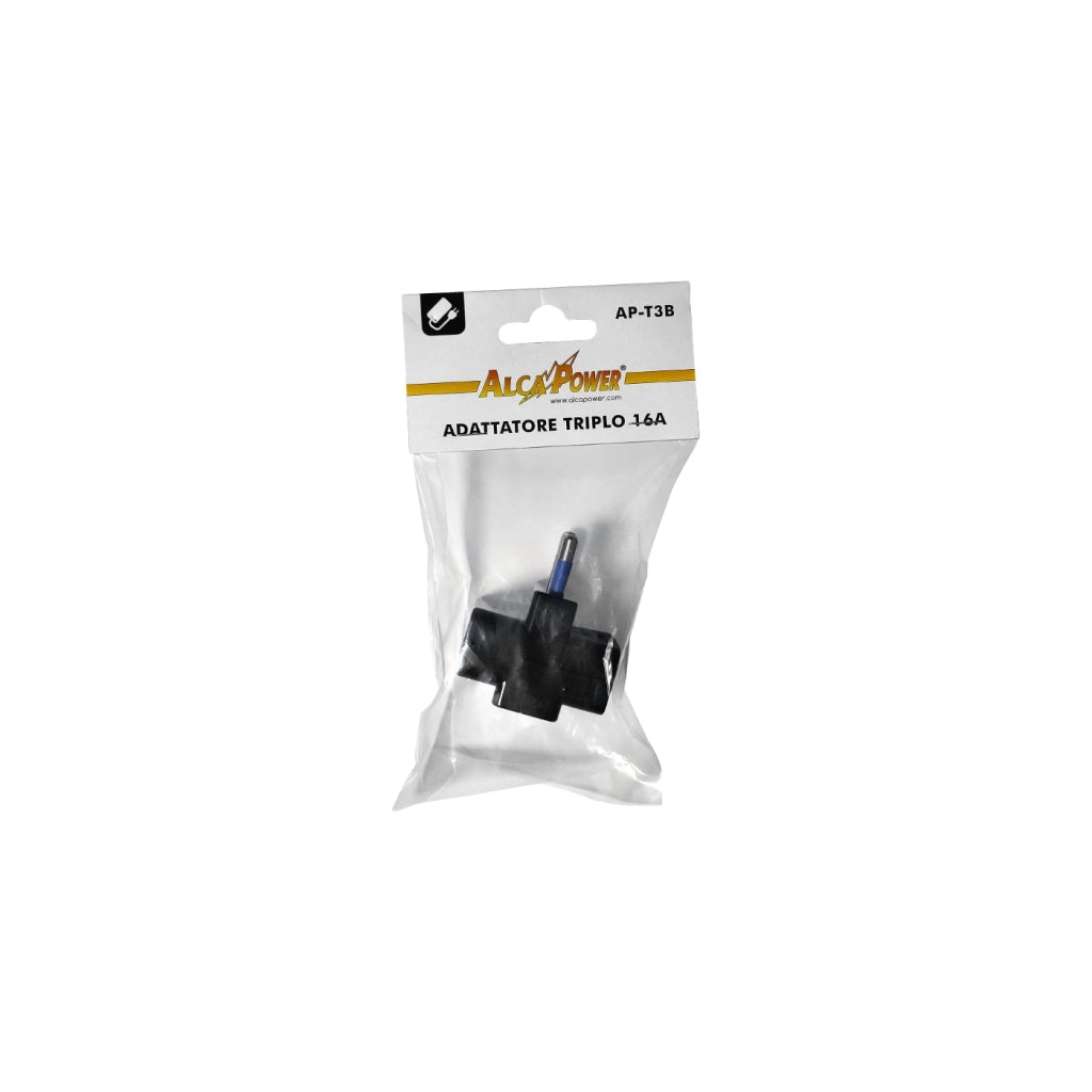 Alcapower Adattatore Schuko Nero 16A 250V AC Spina 3 Poli Italia 16A Presa Bipasso per Collegamento Elettrico Standard Domestico e Ufficio