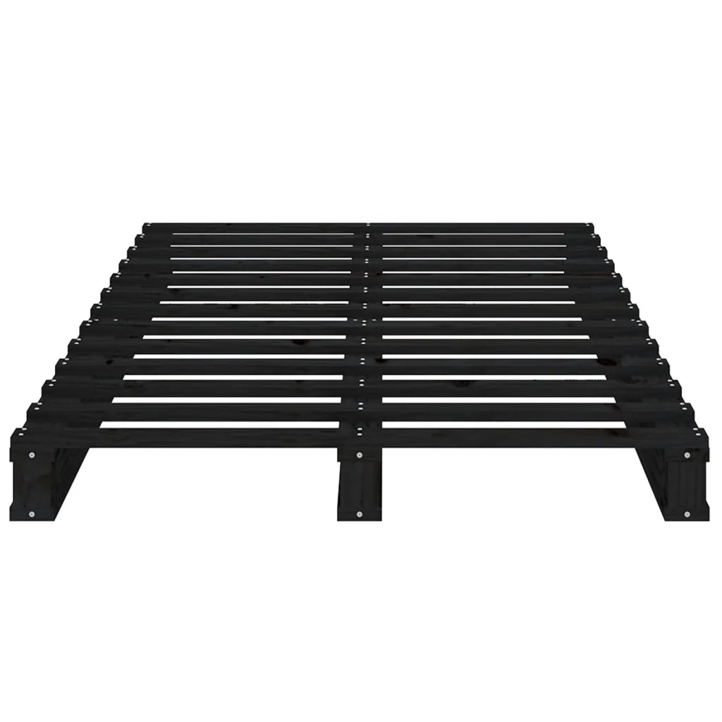 Letto a Pallet Nero 75x190 cm Small Single Legno di Pino 821421