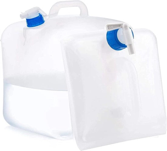 Emme 10L a prova d'urto in plastica per acqua - Ossidiana sportiva portatile pieghevole con valvola - BPA libero contenitore di acqua - Contenitore di acqua pieghevole - Adatto per campeggio, viaggi, escursioni e kit di emergenza