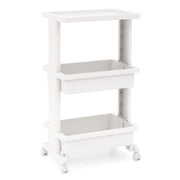 Carrello a 3 ripiani 45 x 30 x 81 cm capiente facile da trasportare PP bianco 20_0011406