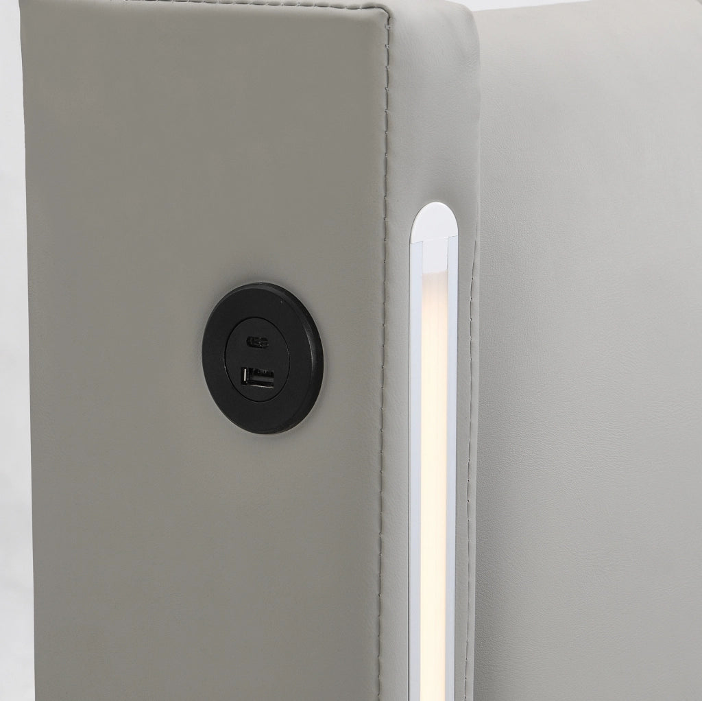 Letto 140x190 cm con LED, USB, angolo regolabile e vano