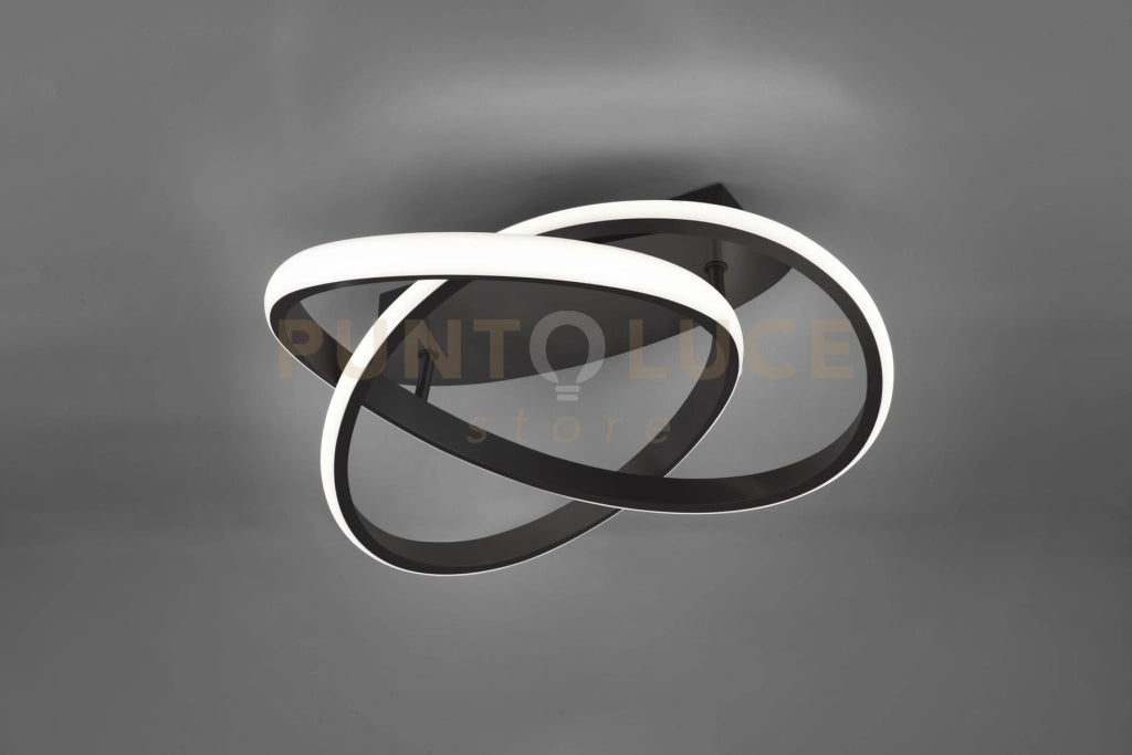 COURSE PLAFONIERA LED 18W · 1x 2400lm, 3000K SPIRALE ANTRACITE CON REGOLAZIONE INTENSITA' CON INTERRUTTORE D.45CM