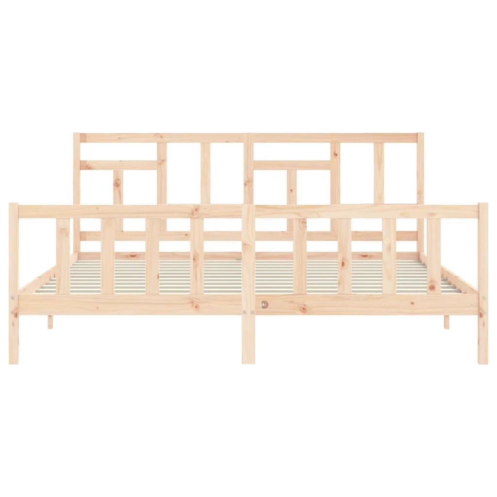 Giroletto senza Materasso-Struttura Letto 200x200 cm in Legno Massello di Pino 442067