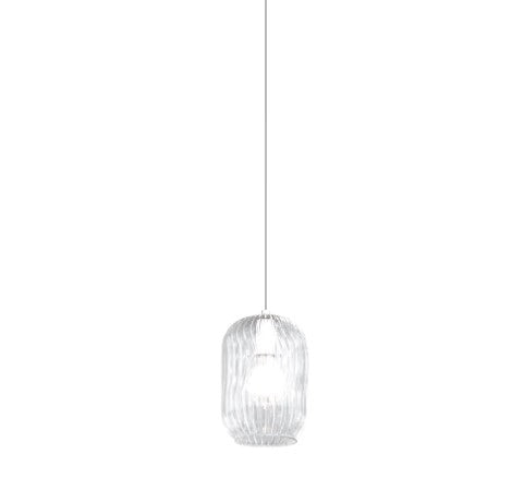 SOSPENSIONE CROMO 5 LUCI TONDA VETRI TR + AM + FU + VE + BL 1181CR-S5 T-MC