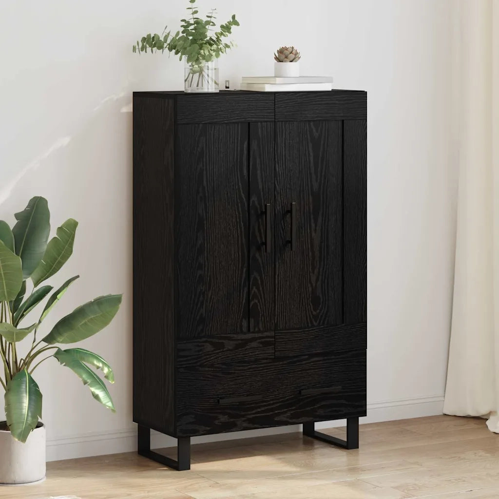 Credenza Rovere Nero 69,5 x 31 x 115 cm Legno multistrato 882588
