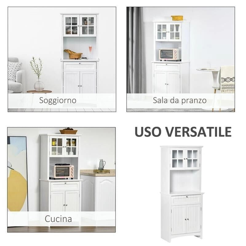 MOBILE ALTO CON 2 ANTE E RIPIANI REGOLABILI 68.6X40X164CM BIANCO