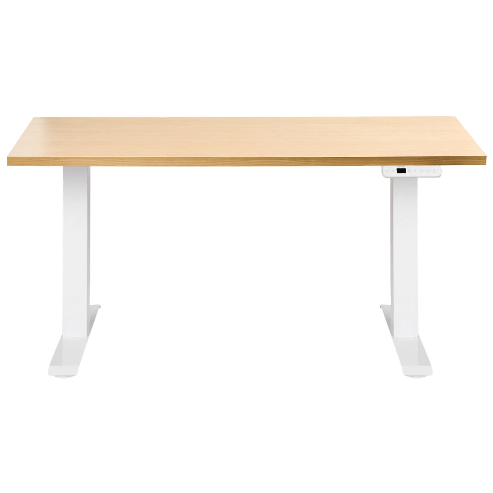 Scrivania regolabile in altezza elettricamente bianco 120 x 60 cm Struttura in acciaio verniciato a polvere