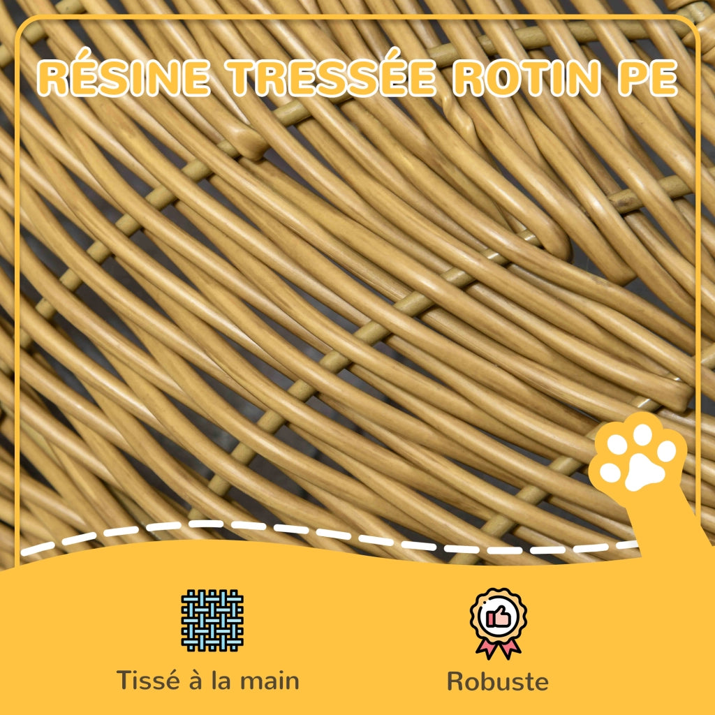 Cuccia per Gatto in Rattan Sintetico ¨C Zephmum ¨C Marrone 50x31 cm