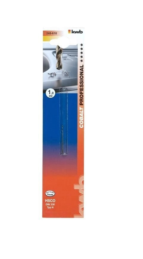 KWB 248640 COBALT HSS CO Punta Elicoidale per Trapano 4 mm DIN 338 HSS-E 5% Cobalto 135° colore Bronzo