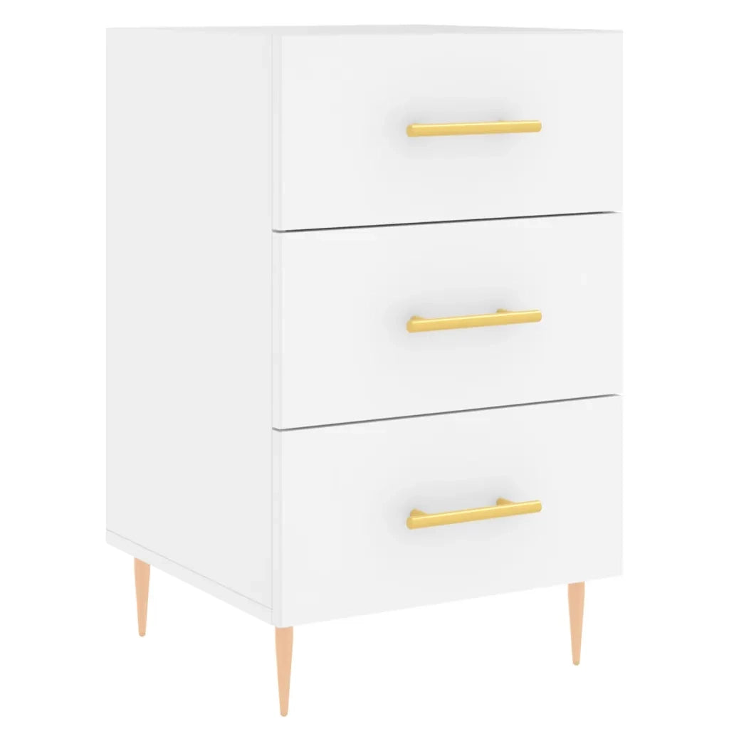 Comodino-Tavolino da notte Bianco 40x40x66 cm in Legno Multistrato 542716