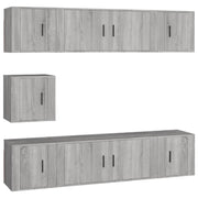 Set di Mobili Porta TV 7 pz | Armadietto TV | Mobile Porta TV Grigio Sonoma in Legno Multistrato