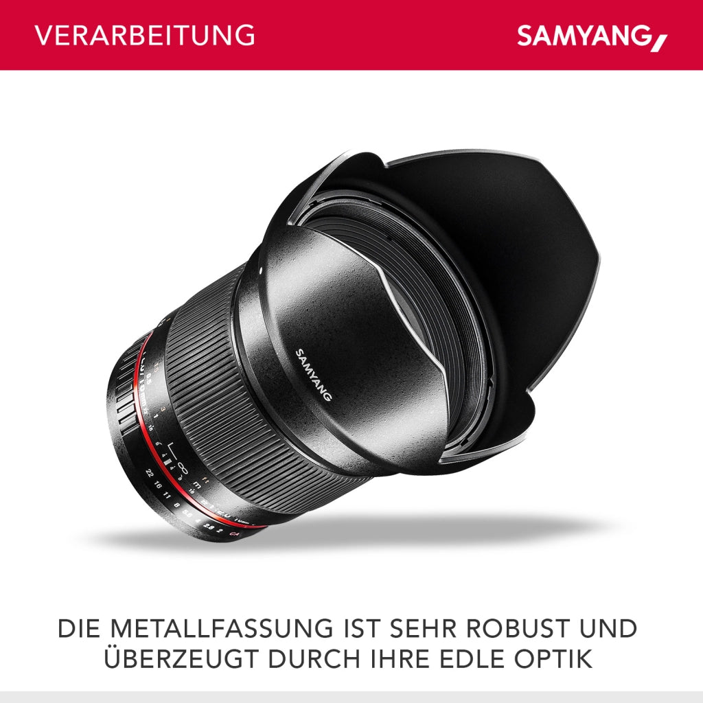 SAMYANG Obiettivo 16 mm F2.0 per attacco Pentax K nero