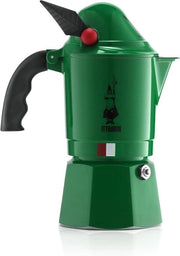Espresso Maker a Gas - Caffè Italiano Autentico - 3 Bicchieri - 130 Ml - Alluminio - Verde