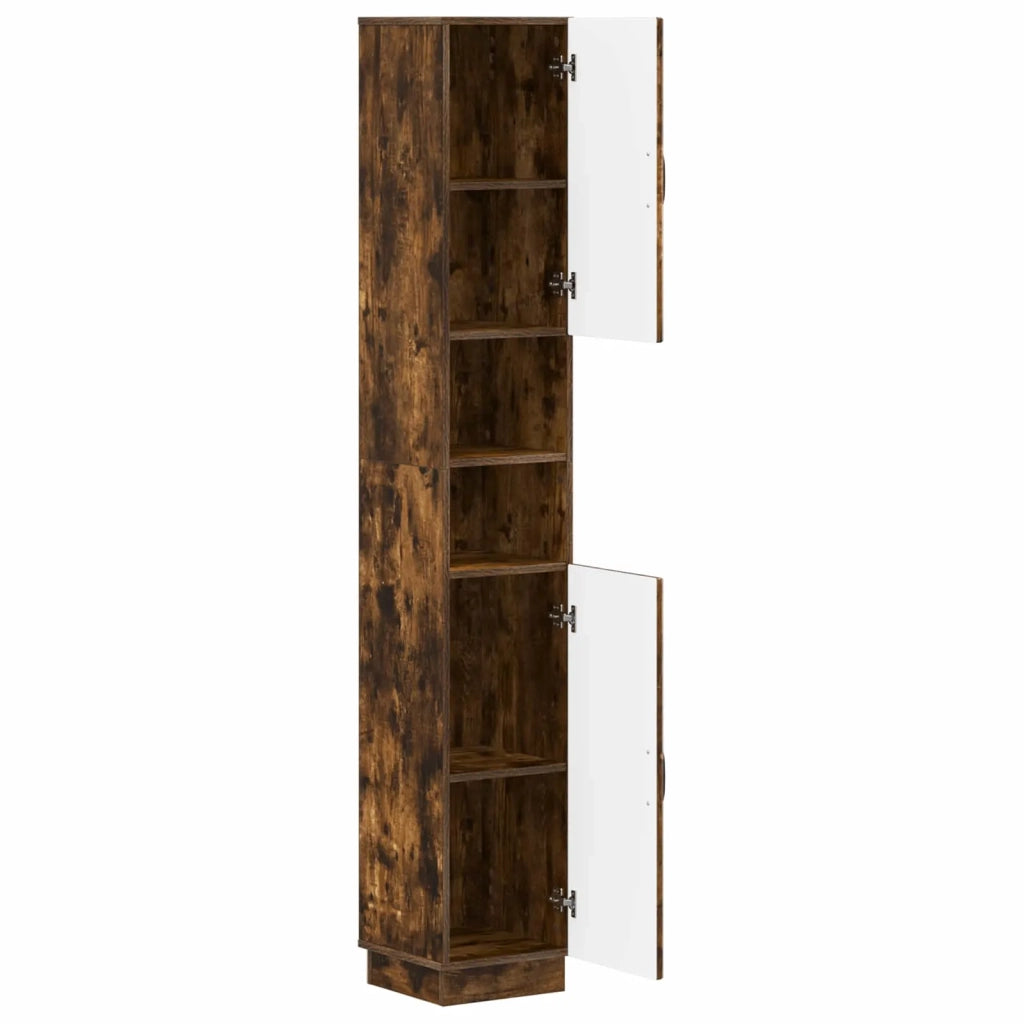 Armadio da Bagno con Ripiano Aperto HOORN Rovere Fumo 897260