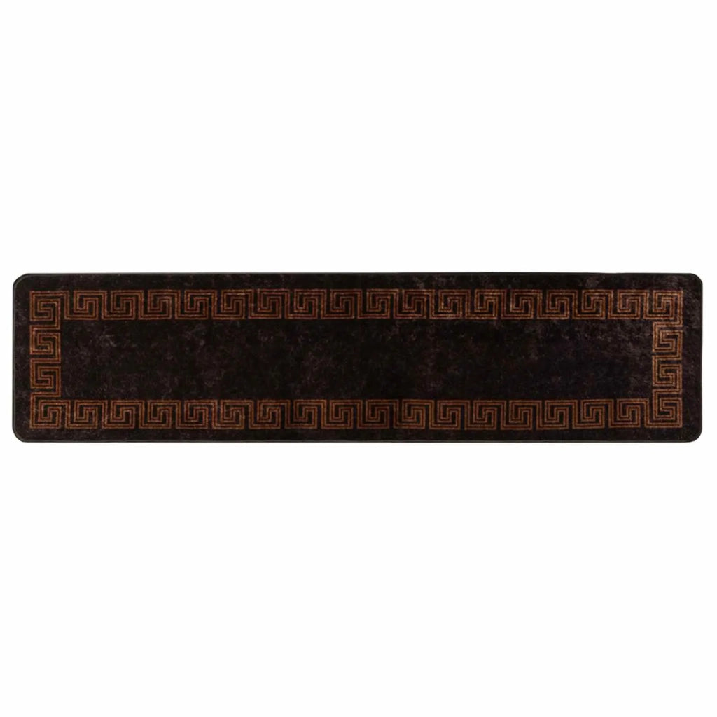 Runner Tappeto MARSA Nero 100 x 450 cm Poliestere e PVC