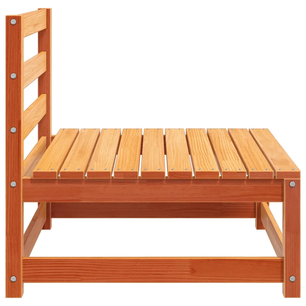 Divano da esterno-Divani Senza Braccioli Giardino 2pz Marrone Cera 70x70x67 Pino