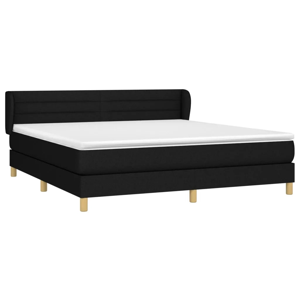Giroletto a Molle con Materasso Nero 180x200 cm in Tessuto 3126903