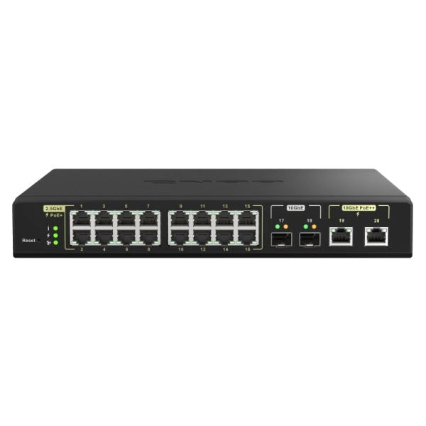 Qnap qsw-m2116p-2t2s switch di rete gestito l2 2.5g ethernet supporto power over ethernet (poe) nero