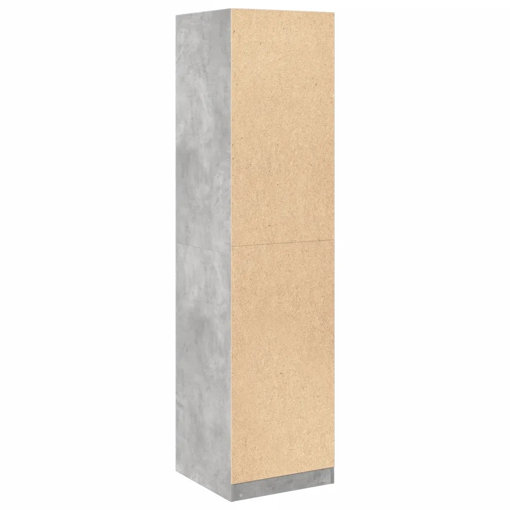 Armadio Grigio Cemento 50x50x200 cm in Legno Multistrato