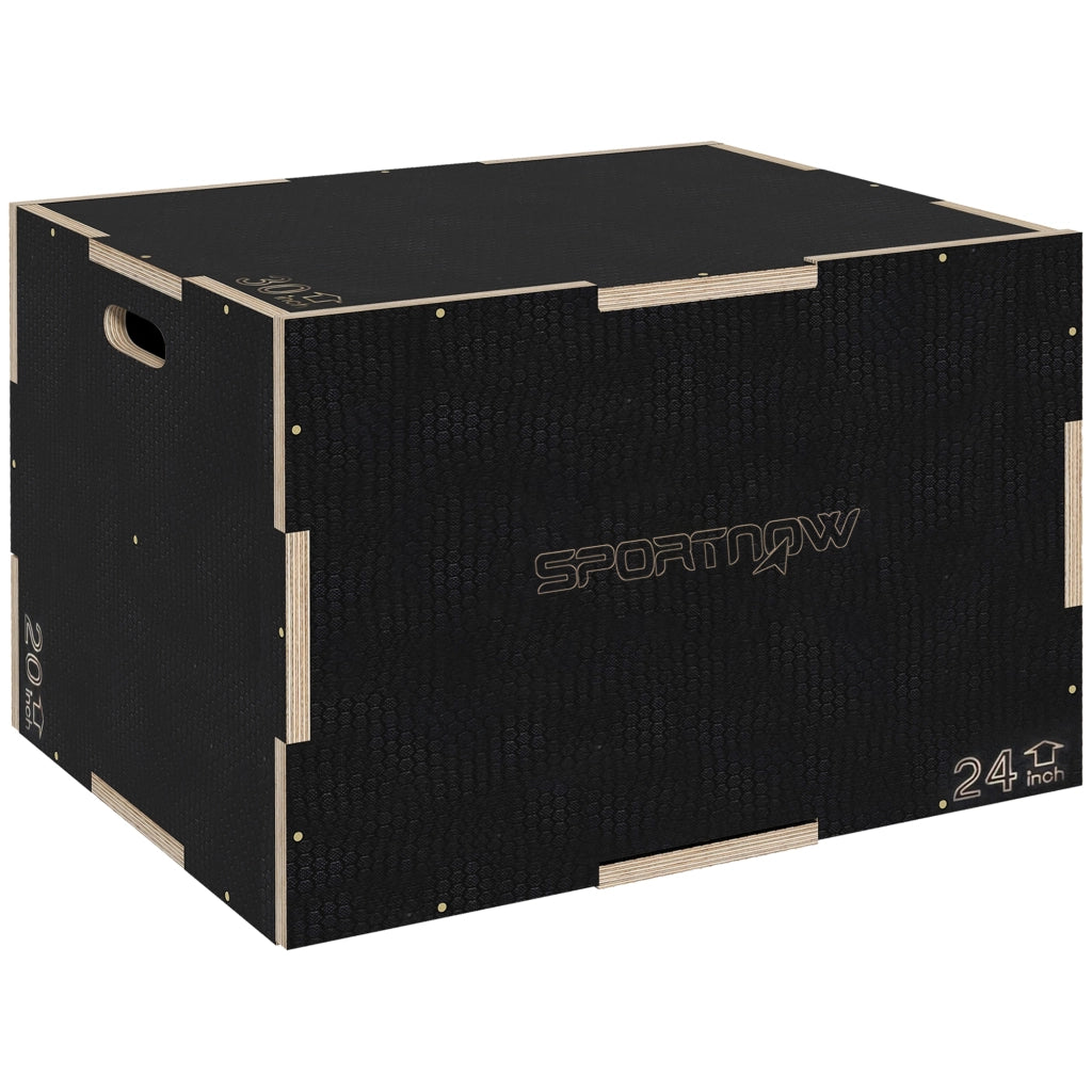 Box Pliometrico Legno 3 Altezze ¨C zephmum ¨C Nero 61x51x41 cm