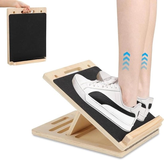 Houten Verstelbare Schuine Plank - Angolo 15°-30° - Capacità di Sostegno 300 kg - Per Stretching dei Meningi - Contenuto di Allenamento in HTML.