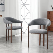 Set 2 Sedie da Pranzo in Tessuto ¨C Xylo ¨C Gambe in Metallo, Grigio